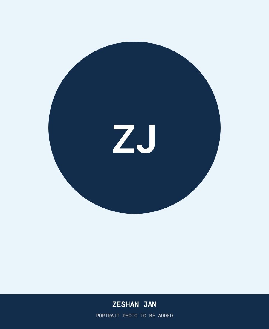 Placeholder for Zeshan Jam's portrait; replace with his approved photo